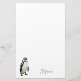 Penguin Animal Personalized Name Stationery Briefpapier