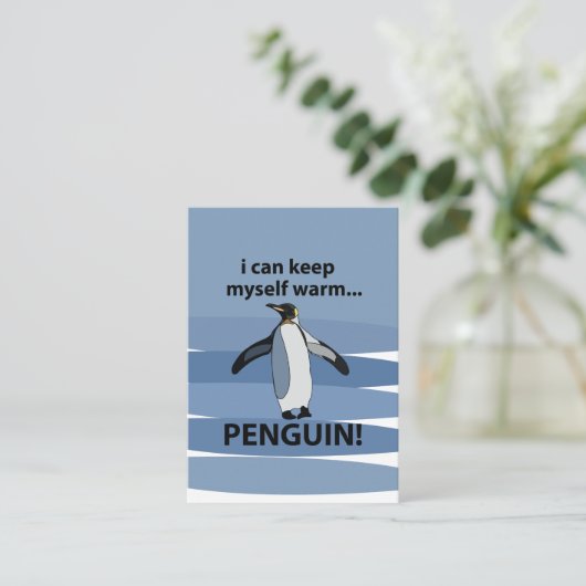 Penguin Arctic Animal Funny Visitekaartje (Staand voorkant)