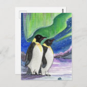 Penguin Art onder het licht Briefkaart (Voorkant / Achterkant)