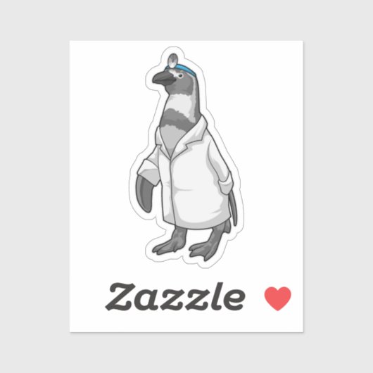 Penguin as Doctor with Doctor's coat Sticker (Vel)