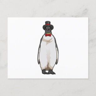 Penguin as Gentleman met Pet Briefkaart