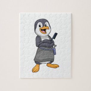 Penguin as Hair stylist with Comb Legpuzzel