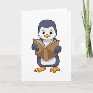 Penguin as Nerd with Book Kaart