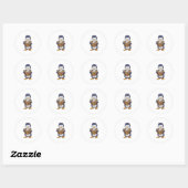 Penguin as Nerd with Book Ronde Sticker (Vel)