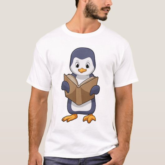 Penguin as Nerd with Book T-shirt (Voorkant)