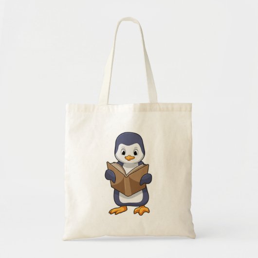 Penguin as Nerd with Book Tote Bag (Voorkant)