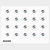 Penguin as Skater with Skateboard Ronde Sticker (Vel)