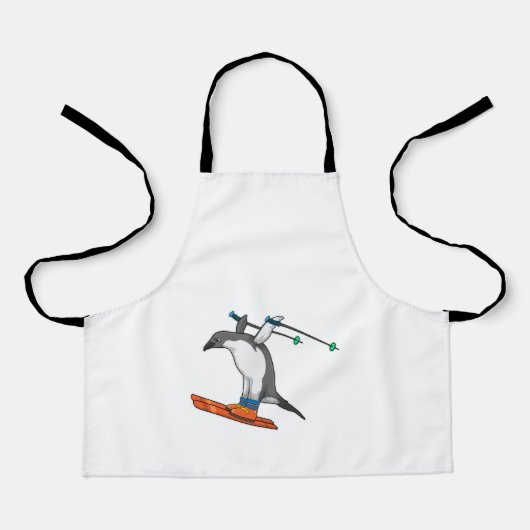 Penguin as Ski jumper with Ski Schort (Voorkant)