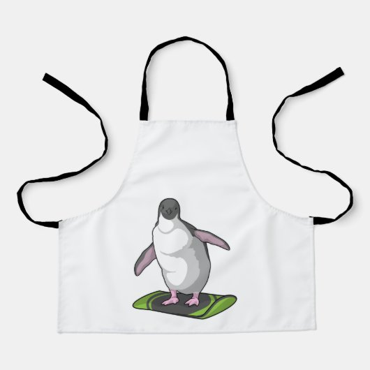 Penguin as Snowboarder with Snowboard Schort (Voorkant)