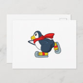 Penguin at Ice skating with Ice skates.PNG Briefkaart (Voorkant / Achterkant)