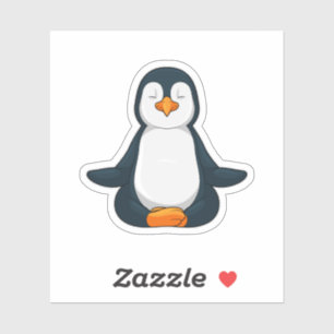 Penguin at Yoga Fitness in Sitting Sticker