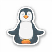 Penguin at Yoga Fitness in Sitting Sticker (Voorkant)