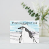 Penguin Awareness Day January 20 Winter Briefkaart (Staand voorkant)