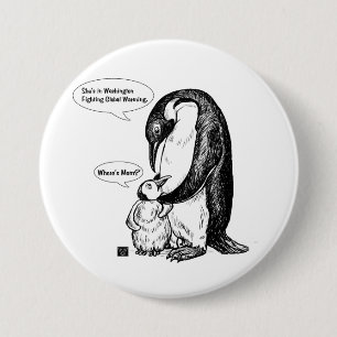 Penguin Awareness Ronde Button 7,6 Cm