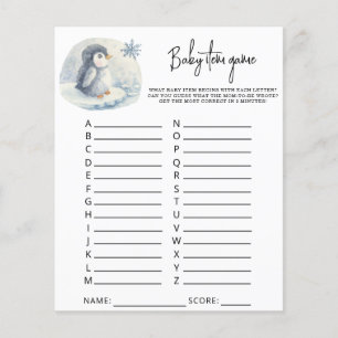 Penguin - Baby Item spel. Baby shower spel