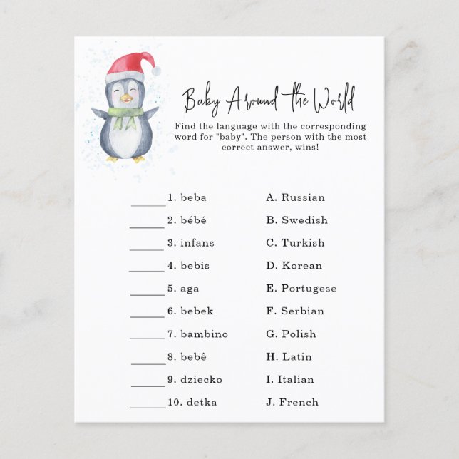 Penguin - Baby rond de wereld spel (Voorkant)