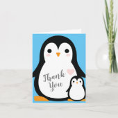 Penguin Baby shower Bedankkaart (Voorkant)