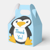 Penguin Baby shower Blue Bedankdoosjes (Achterkant)