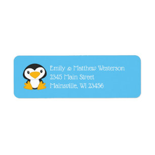 Penguin Baby shower Blue Etiket