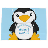 Penguin Baby shower Blue Groot Cadeauzakje (Achterkant)