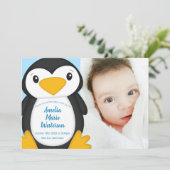 Penguin Baby shower Blue Kaart (Staand voorkant)