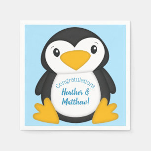 Penguin Baby shower Blue Servet