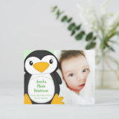 Penguin Baby shower Briefkaart (Staand voorkant)