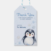 Penguin Baby shower Dank u Labels Cadeaulabel (Voorkant)