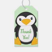 Penguin Baby shower Green Cadeaulabel (Voorkant)