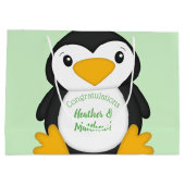 Penguin Baby shower Green Groot Cadeauzakje (Achterkant)