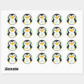 Penguin Baby shower Green Ronde Sticker (Vel)