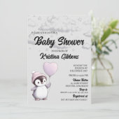 Penguin Baby shower Kaart (Staand voorkant)