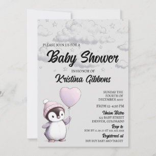 Penguin Baby shower Kaart