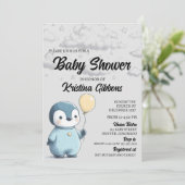 Penguin Baby shower Kaart (Staand voorkant)