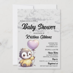 Penguin Baby shower Kaart