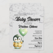 Penguin Baby shower Kaart (Voorkant / Achterkant)