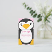 Penguin Baby shower Luier Raffle Kaarten (Staand voorkant)