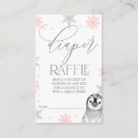 Penguin Baby shower Luier Raffle ticket Invoegen