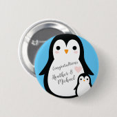 Penguin Baby shower Ronde Button 5,7 Cm (Voorkant /achterkant)