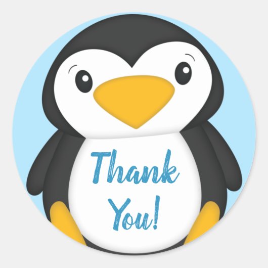 Penguin Baby shower Ronde Sticker (Voorkant)