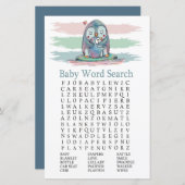 Penguin Baby shower Word Search Game (Voorkant / Achterkant)