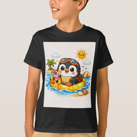 Penguin Beach Float T-shirt (Voorkant)