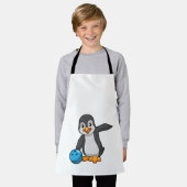 Penguin bij Bowling met Bowling-bal Schort (Gedragen)