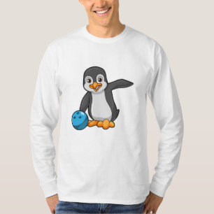 Penguin bij Bowling met Bowling-bal T-shirt