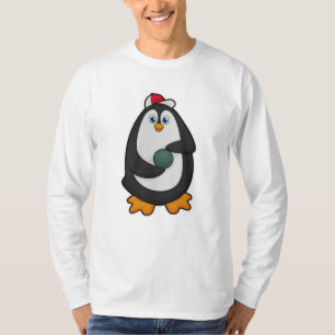 Penguin bij Bowling met Bowling-bal T-shirt