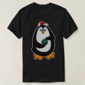 Penguin bij Bowling met Bowling-bal T-shirt (Design voorkant)