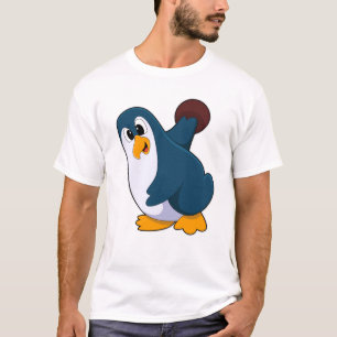 Penguin bij Bowling met Bowling-bal T-shirt