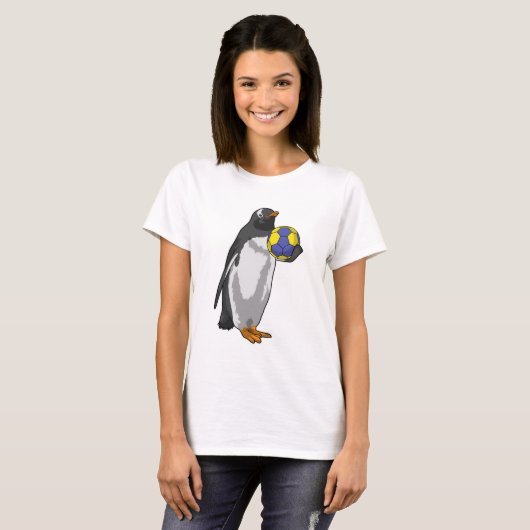 Penguin bij Handball Sports T-shirt (Voorkant volledig)