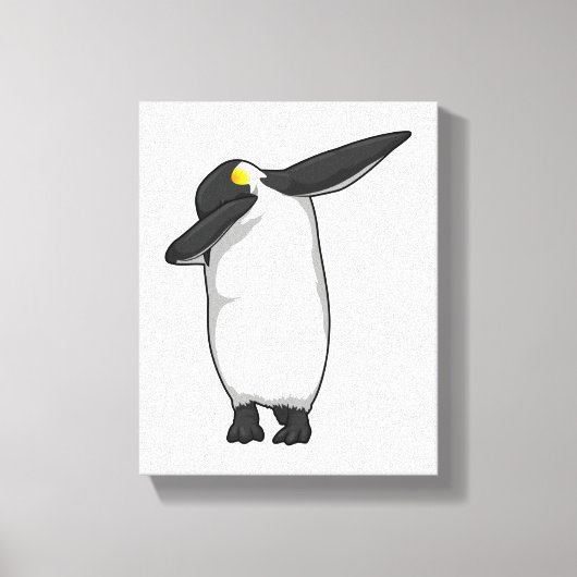 Penguin bij Hip Hop Dance Dab Canvas Afdruk (Voorkant)