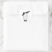 Penguin bij Hip Hop Dance Dab Vierkante Sticker (Tas)